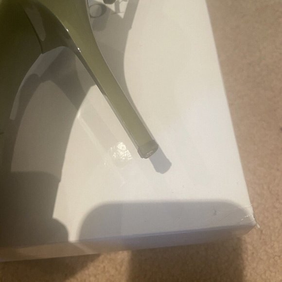 Authentic christian dior green stiletto pointy pump shoe silver buckle size 38 - Picture 4 of 12